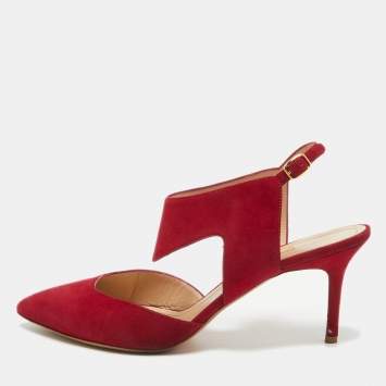 Pre Owned Nicholas Kirkwood Red Suede Leda Pumps Size 41