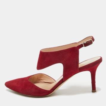 Pre Owned Nicholas Kirkwood Dark Red Suede Leda Pumps Size 36