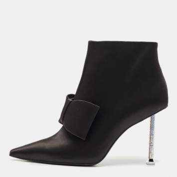 Nicoli Black Satin Jarvis Booties Size 38