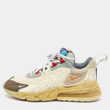 Pre Owned Nike x Travis Multicolor Fabric Scott Air Max 270 React Cactus Trails Sneakers Size 37.5