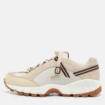 Pre Owned Nike x Jacquemus Beige Leather and Suede Air Humara LX Sneakers Size 38.5