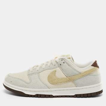 Pre Owned Nike Multicolor Suede and Hemp Dunk Low Coconut Milk Sneakers Size 38.5