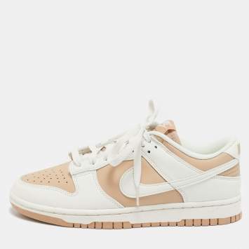 Pre Owned Nike Beige/White Leather Dunk Low Next Nature Beige Sail Sneakers Size 38.5