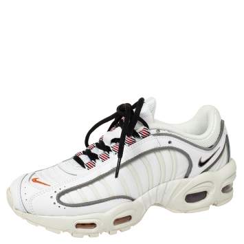 Pre Owned Nike Air Max White Leather And Fabric Tailwind IV Low Top Sneaker Size 40