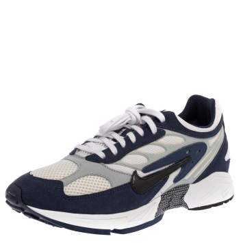 Pre Owned Nike White/Blue Leather And Mesh Air Ghost Racer Size 42