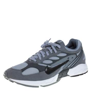 Pre Owned Nike Grey Suede And Mesh Ghost Racer Air Lace Up Sneakers Size 45