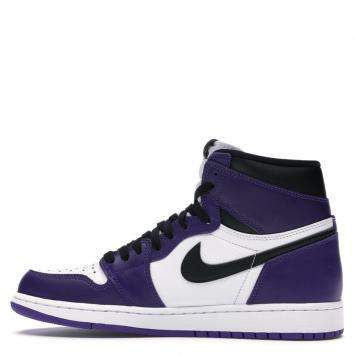 Pre Owned Nike Jordan 1 Retro High Court Purple White Sneakers Size EU 37.5 (US 5Y)