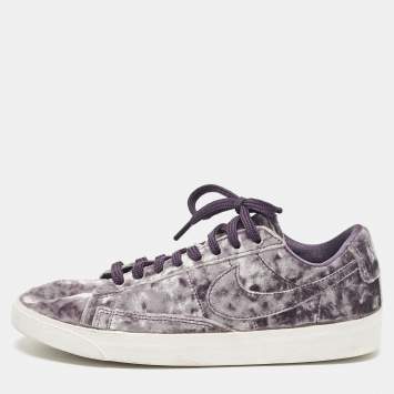 Pre Owned Nike Purple Velvet Blazer Dark Raisin Sneakers Size 38.5