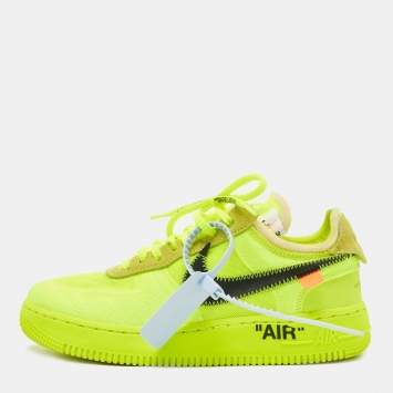 Pre Owned Nike Air Green Suede and Mesh Force 1 Low Sneakers Size 36.5