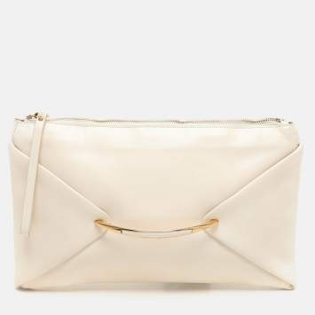 Nina Ricci Cream Leather Clutch