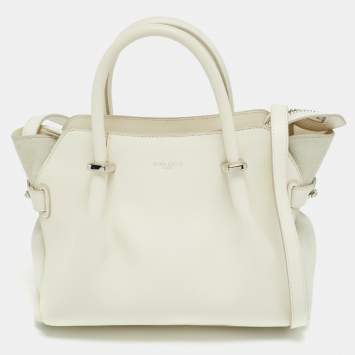 مملوكة مسبقًا Nina Ricci Marche Small White Leather and Suede Tote