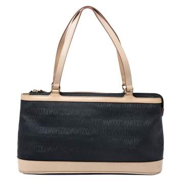 Pre Owned Nina Ricci Black Vinyl Monogram Tote