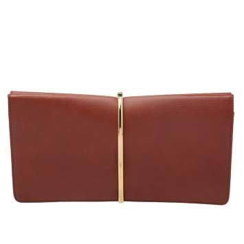 Pre Owned Nina Ricci Brown Leather Arc Clutch