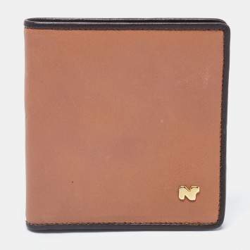 Nina Ricci Two Tone Brown Leather Bifold Compact Wallet