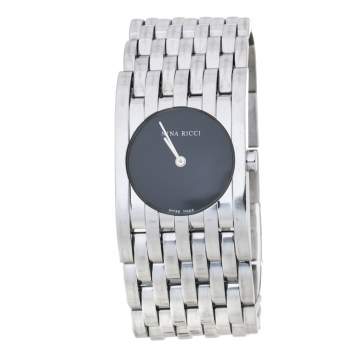 Pre Owned Nina Ricci Black Stainless Steel Classic N00113 Women's Wristwatch 25 mm