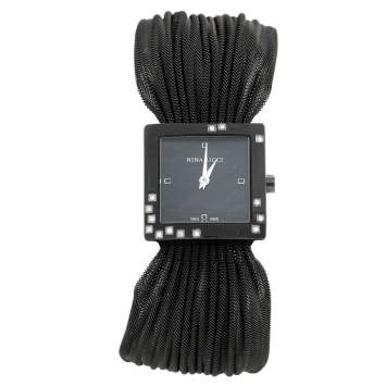Pre Owned Nina Ricci Black PVD Coated Stainless Steel Diamonds NO19.92 Women's Wristwatch 24 mm