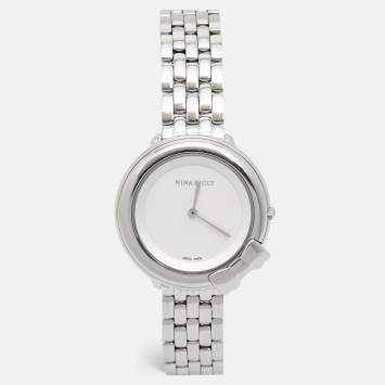 Pre Owned Nina Ricci Silver Stainless Steel NR089015 Women's Wristwatch 35 mm 