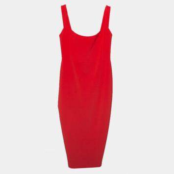 Pre Owned Nookie Cherry Red Stretch Crepe Sleeveless Sheath Dress S