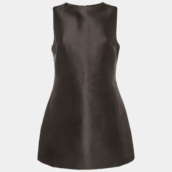 Pre Owned Oddmuse Black Satin Sleeveless Mini Dress S 