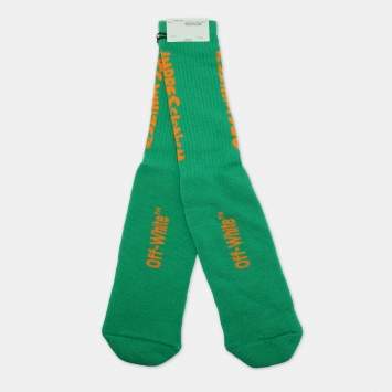 مملوكة مسبقًا Off-White Green Bubble Front Cotton Socks One Size 