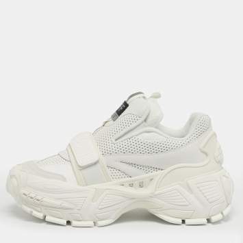 مملوكة مسبقًا حذاء رياضي أوف وايت قفاز جلد أبيض و شبكي مثقب مقاس 39