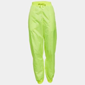 Off-White Fluorescent Green Synthetic Joggers M