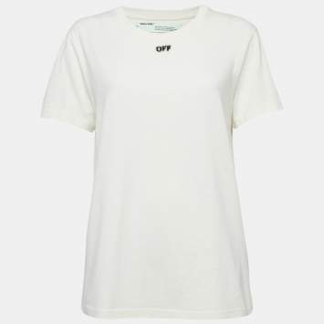 Pre Owned Off-White Off-White Arrow Print Cotton Crew Neck T-Shirt L