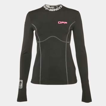 Pre Owned Off-White Black Technical Jersey Pullover M