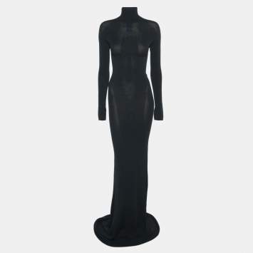 Pre Owned Off-White Blue Stretch Crepe Bodycon Dress M