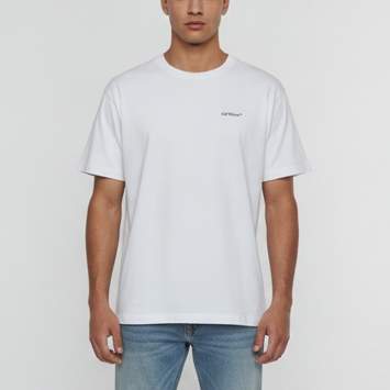 Pre Owned Off-White White Floral Arrow Graphic Jersey Crewneck T-Shirt L
