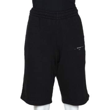 Pre Owned Off White Black Knit Man Collection Print Shorts M