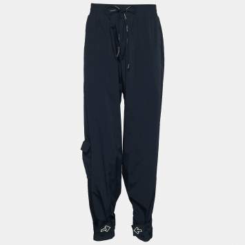 Pre Owned Off-White Black Synthetic Lounge Pants L