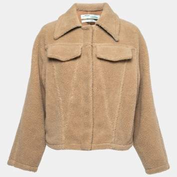 Pre Owned Off-White Beige Shearling Teddy Jacket XS