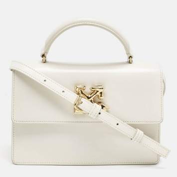 Pre Owned Off-White White Leather 2.8 Jitney Top Handle Bag