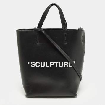 مملوكة مسبقًا Off-White "Sculpture" Black Leather Vertical Tote