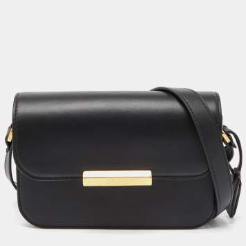 Pre Owned Off-White Black Leather Medium Screw Shoulder Bag