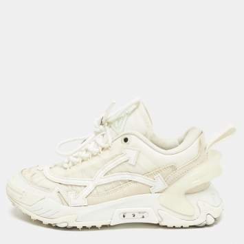 Pre Owned Off-White White Mesh and Leather Odsy-2000 Sneakers Size 37