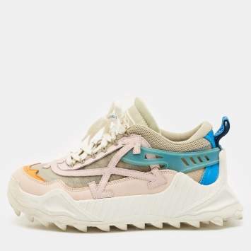 Off-White Multicolor Mesh and Nubuck Leather Odsy 1000 Lace Up Sneakers Size 40