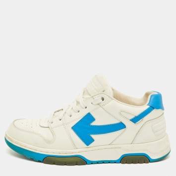 Pre Owned Off-White White/Blue Leather Out Of Office Sneakers Size 41
