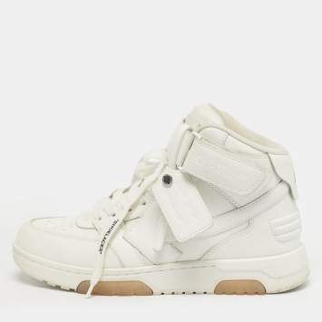Pre Owned Off-White White Leather Out Of Office High Top Sneakers Size 40