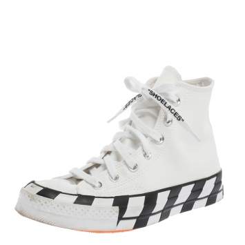 Pre Owned Off-White  White Canvas High Top Sneakers Size 38