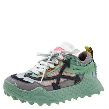 Pre Owned Off-White Multicolor Mesh and Leather Odsy 1000 Sneakers Size 38