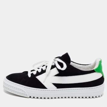 Pre Owned Off-White Black Suede Arrow Low-Top Sneakers Size 39