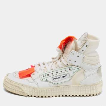 Pre Owned Off-White White Leather Off Court 3.0 High Top Sneakers Size 35