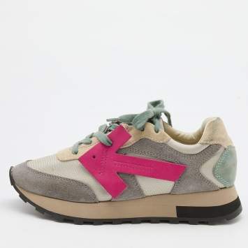Pre Owned Off-White Multicolor Suede and Leather Runner Arrow Low Top Sneakers Size 36