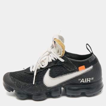 Pre Owned Off-White x Nike Black Knit Fabric Air VaporMax Sneakers Size 38