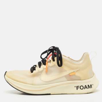 Off White x Nike Two Tone Mesh Zoom Fly SP Black Sneakers Size 39