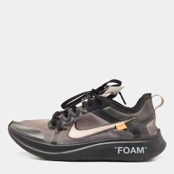 Pre Owned Off-White x Nike Grey/Black Nylon Lace Up Sneakers Size 41