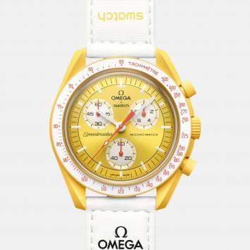 Pre Owned Omega Yellow Velcro Omega Mission To The Sun  42 mm