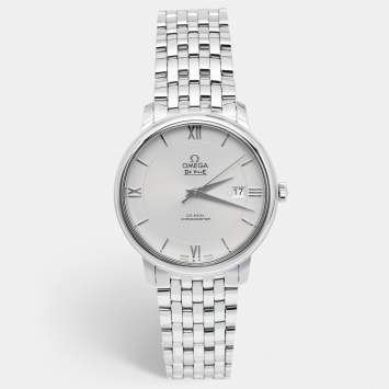 Pre Owned Omega Silver Stainless Steel De Ville Prestige 424.10.40.20.02.003 Men's Wristwatch 39.50 mm